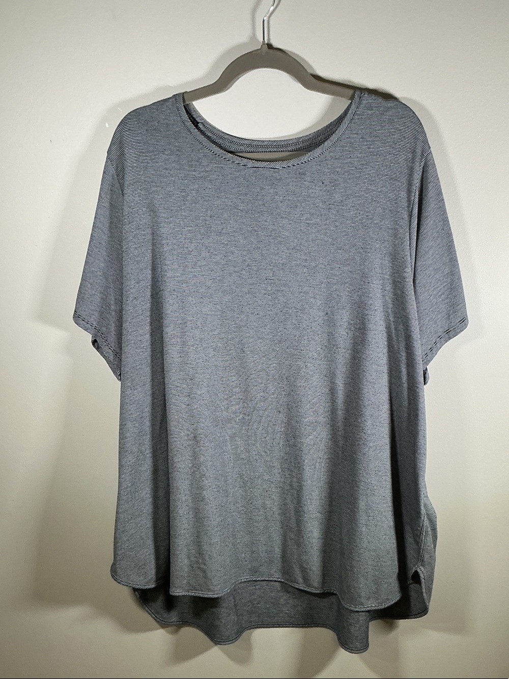 Lands’ End Women’s 3X Black & White Striped Tunic Tee Plus Size